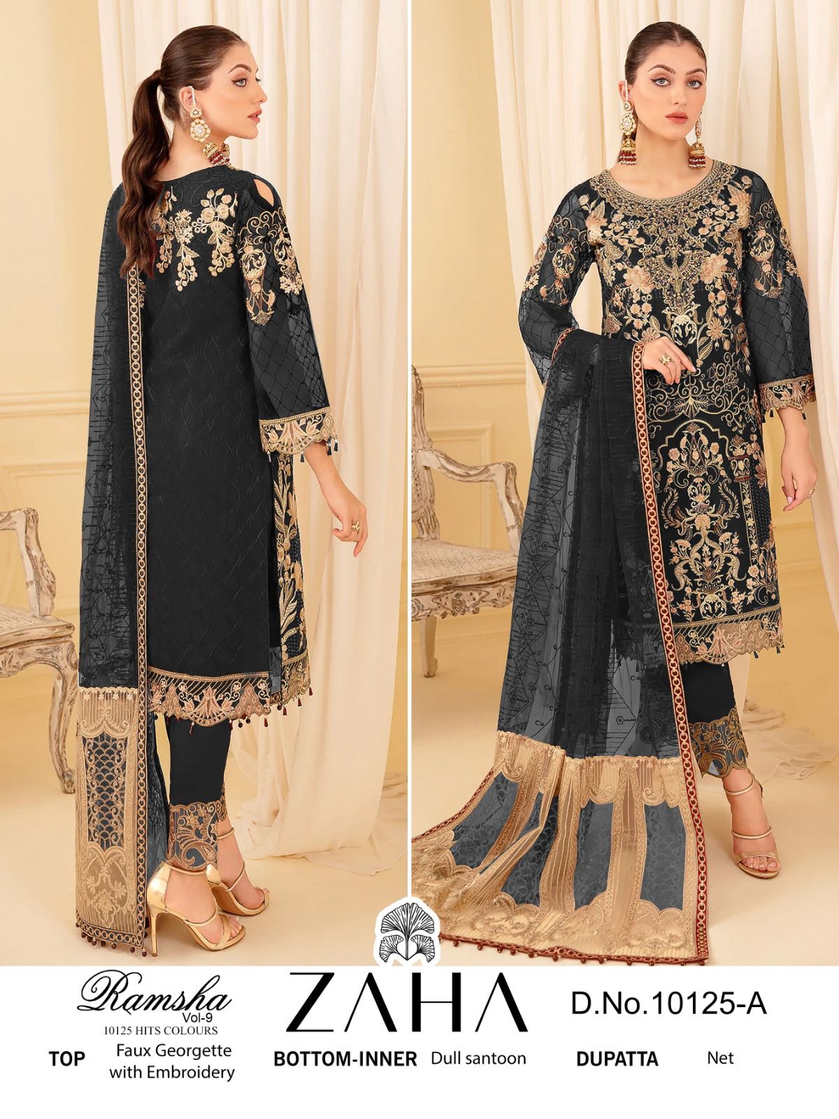 Zaha Ramsha Vol 9 Georgette Pakistani Suits Catalog